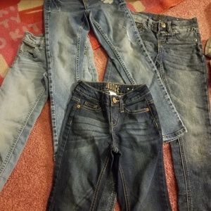 Size 6 and three size 7 justice jeans